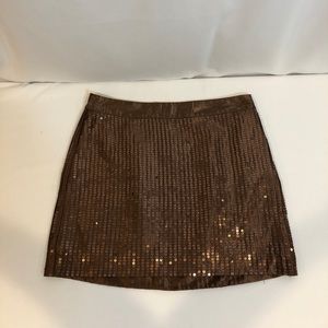 NWT Gap Brown Sequined Skirt Size 10